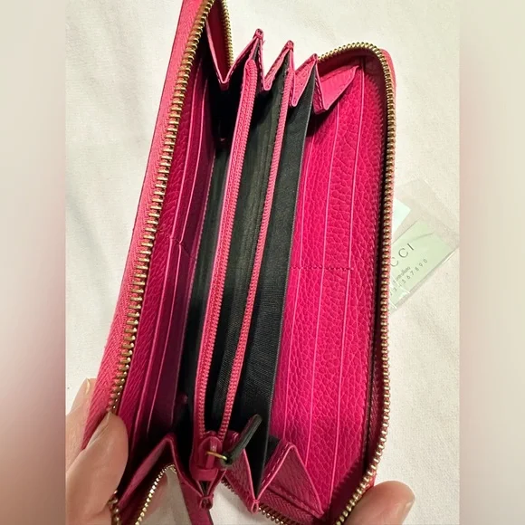 Gucci GG Marmont Zip Around wallet- Fuchsia Pink - Picture 12 of 13